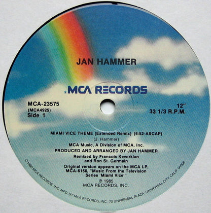 Jan Hammer : Miami Vice Theme (12", Pin)