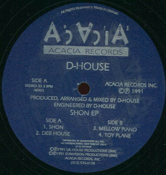 D-House : Shon EP (12", EP)