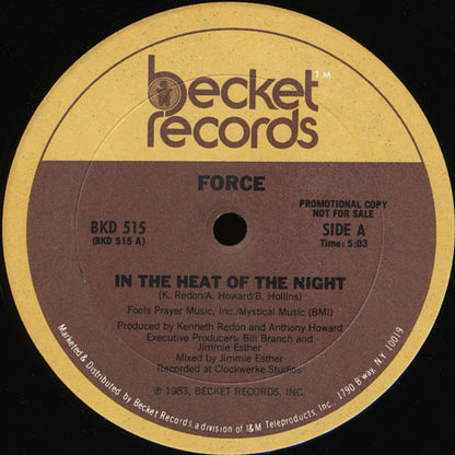 Force (4) : In The Heat Of The Night (12", Single, Promo)