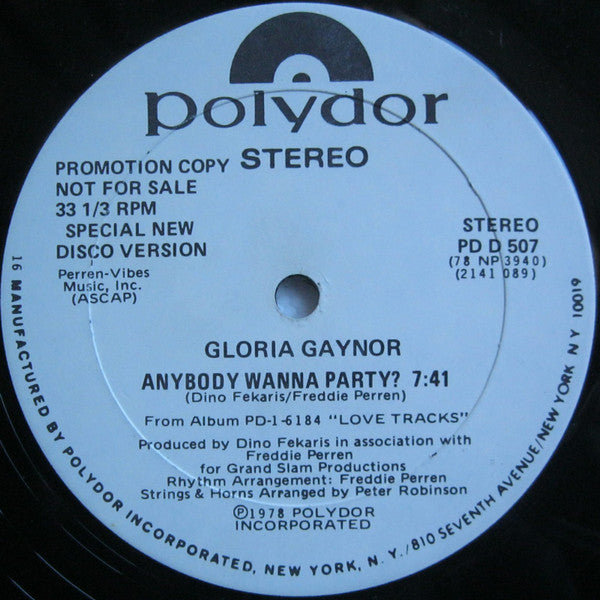 Gloria Gaynor : Anybody Wanna Party? (12", Promo, 16)