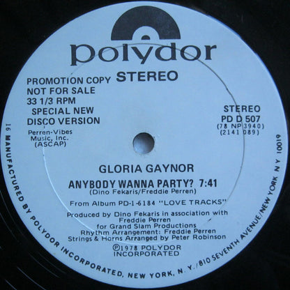 Gloria Gaynor : Anybody Wanna Party? (12", Promo, 16)