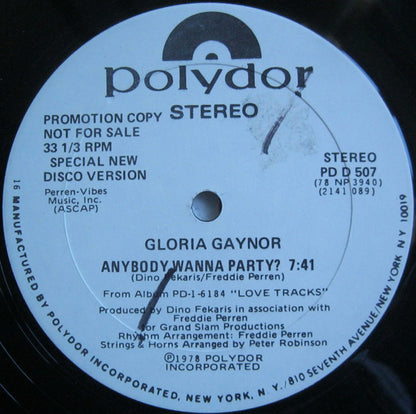 Gloria Gaynor : Anybody Wanna Party? (12", Promo, 16)