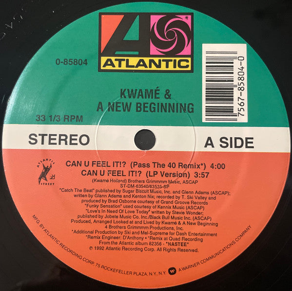 Kwamé & A New Beginning : Can U Feel It!? (12")