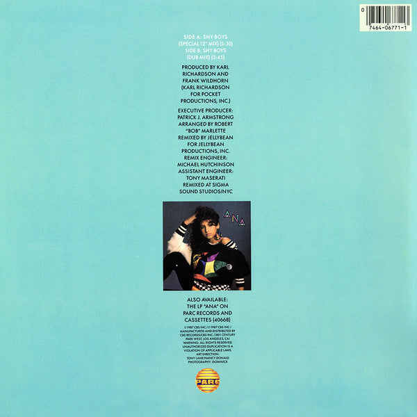 Ana : Shy Boys (Special 12" Remix) (12")