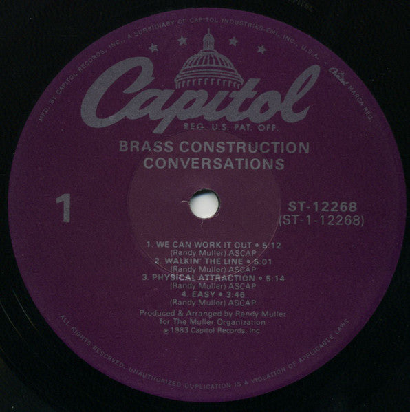 Brass Construction : Conversations (LP, Album, Win)