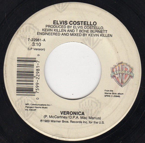 Elvis Costello : Veronica (7", Single, SRC)