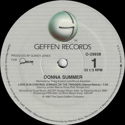 Donna Summer : Love Is In Control (Finger On The Trigger) (12", ARC)