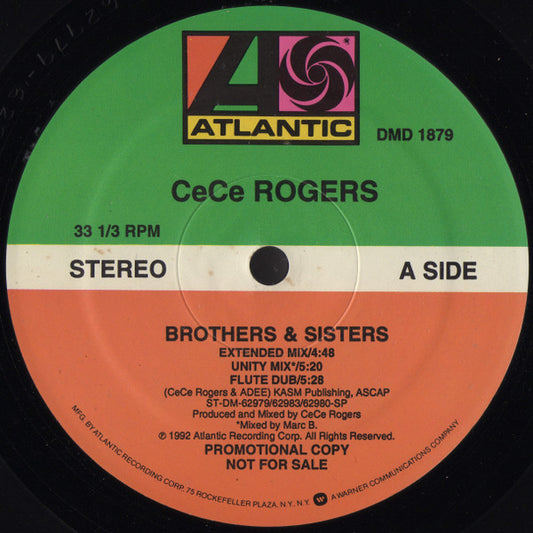 Ce Ce Rogers : Brothers & Sisters (12", Promo)