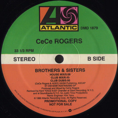 Ce Ce Rogers : Brothers & Sisters (12", Promo)