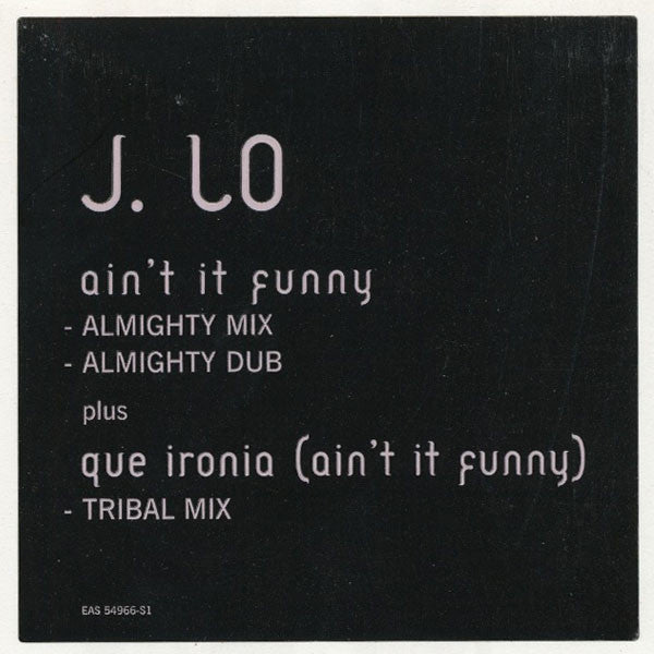 Jennifer Lopez : Ain't It Funny (12", Promo)