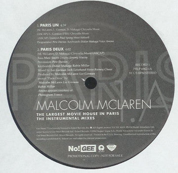 Malcolm McLaren : The Largest Movie House In Paris (2xLP, Ltd, Promo)