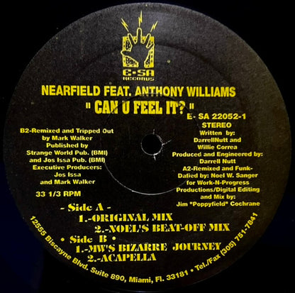 Nearfield feat. Anthony Williams (2) : Can U Feel It? (12")