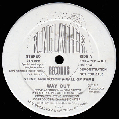 Steve Arrington's Hall Of Fame : Way Out (12", Promo)