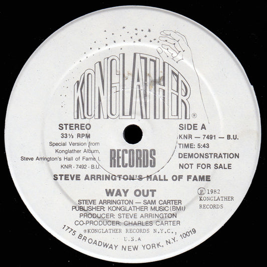 Steve Arrington's Hall Of Fame : Way Out (12", Promo)