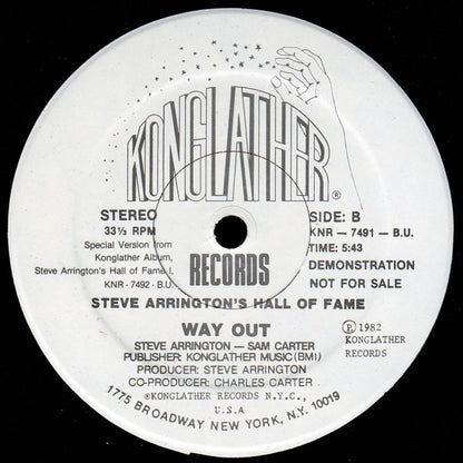 Steve Arrington's Hall Of Fame : Way Out (12", Promo)