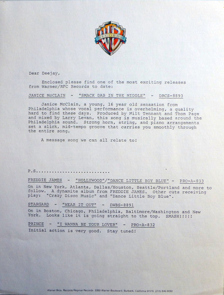 Janice McClain : Smack Dab In The Middle (12", Promo)