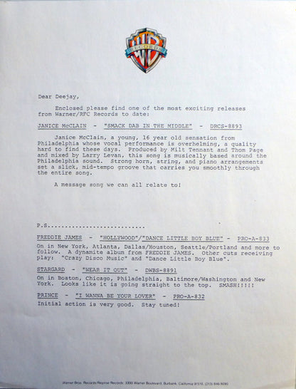 Janice McClain : Smack Dab In The Middle (12", Promo)