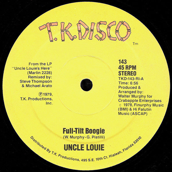Uncle Louie : Full-Tilt Boogie / Sky High (12", PRC)