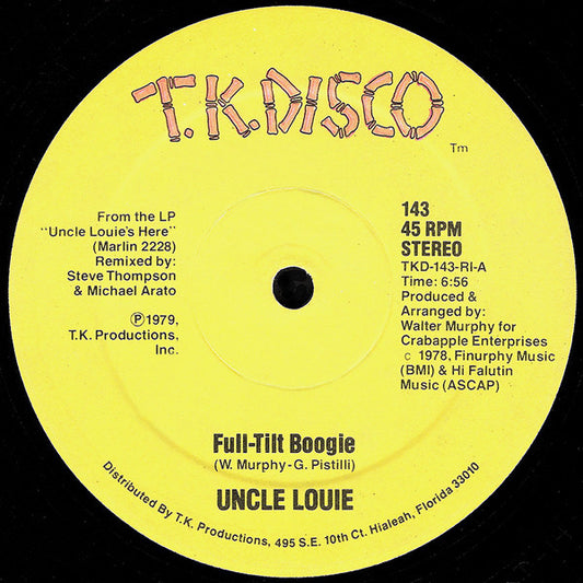 Uncle Louie : Full-Tilt Boogie / Sky High (12", PRC)