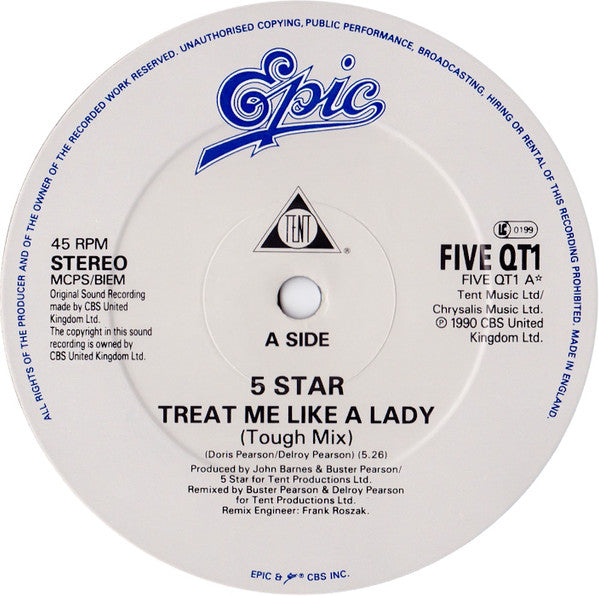 Five Star : Treat Me Like A Lady (Tough Mix) (12")