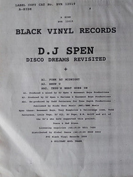 D.J. Spen* : Disco Dreams Revisited E.P. (12", EP, W/Lbl)