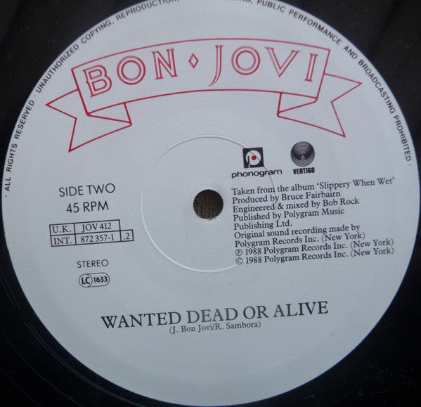 Bon Jovi : Born To Be My Baby (12")