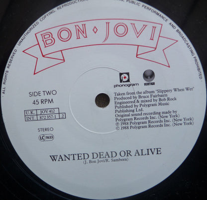 Bon Jovi : Born To Be My Baby (12")