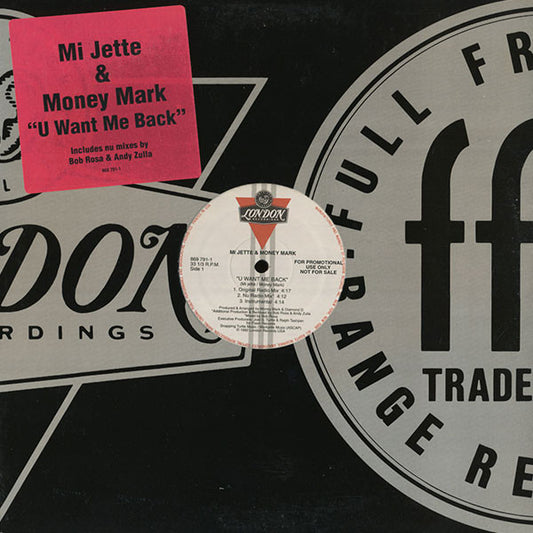Mi Jette & Money Mark (2) : U Want Me Back (12", Promo)
