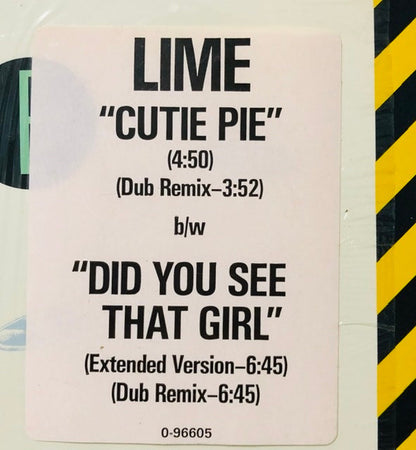 Lime (2) : Cutie Pie / Did You See That Girl (12", Single)