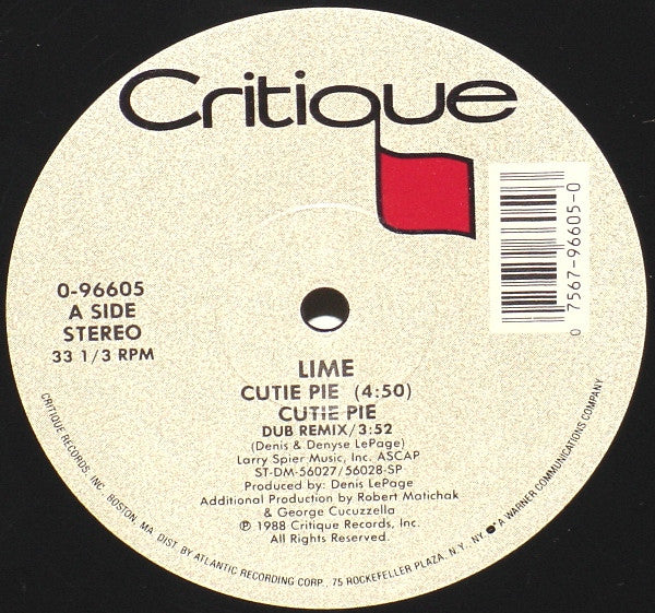 Lime (2) : Cutie Pie / Did You See That Girl (12", Single)