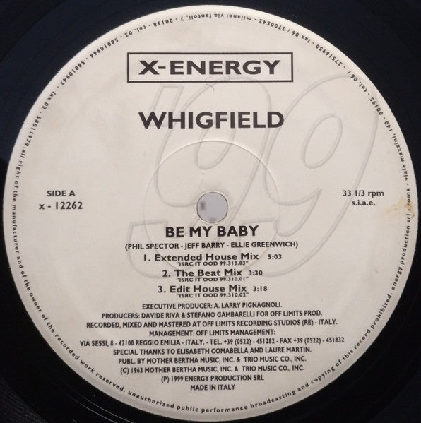 Whigfield : Be My Baby (12")