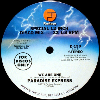Paradise Express : You Set Me On Fire / We Are One (12", Promo)