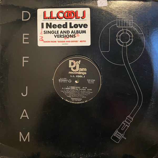 L.L. Cool J* : I Need Love (12", Promo)