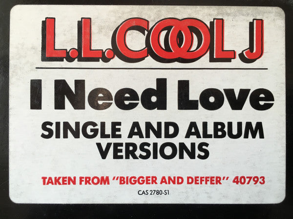 L.L. Cool J* : I Need Love (12", Promo)