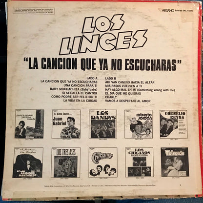 Los Linces : La Cancion Que Ya No Escucharas (LP, Album, dyn)