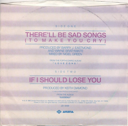 Billy Ocean : There'll Be Sad Songs (To Make You Cry) / If I Should Lose You (7", Single, Styrene)