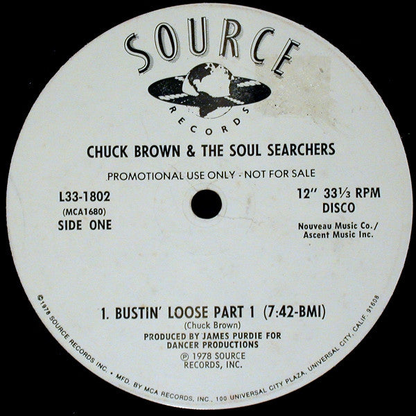 Chuck Brown & The Soul Searchers : Bustin' Loose (12", Promo)
