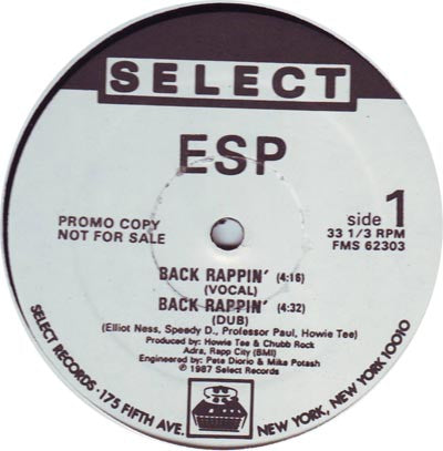 ESP* : Back Rappin' (12", Promo)