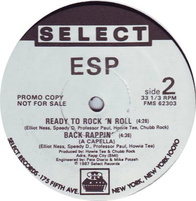 ESP* : Back Rappin' (12", Promo)