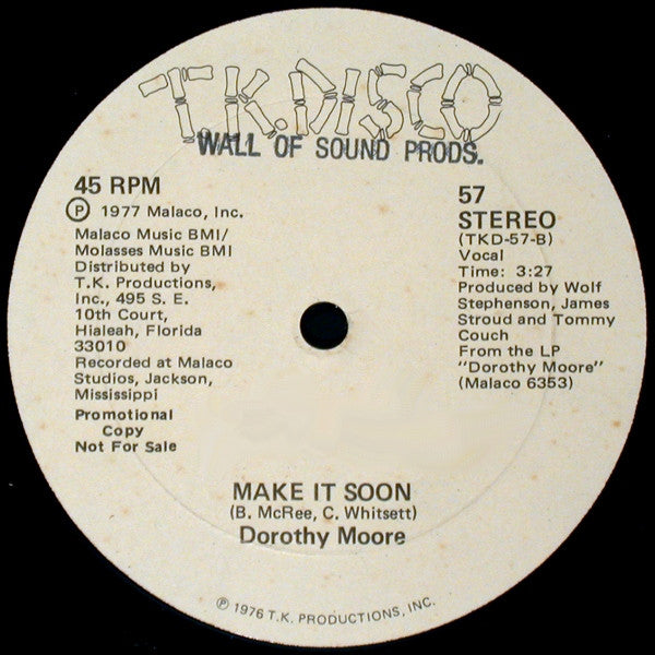 Dorothy Moore : Let The Music Play / Make It Soon (12", Promo)