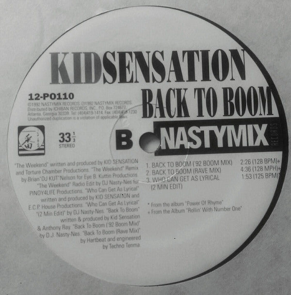 Kid Sensation : The Weekend (12")