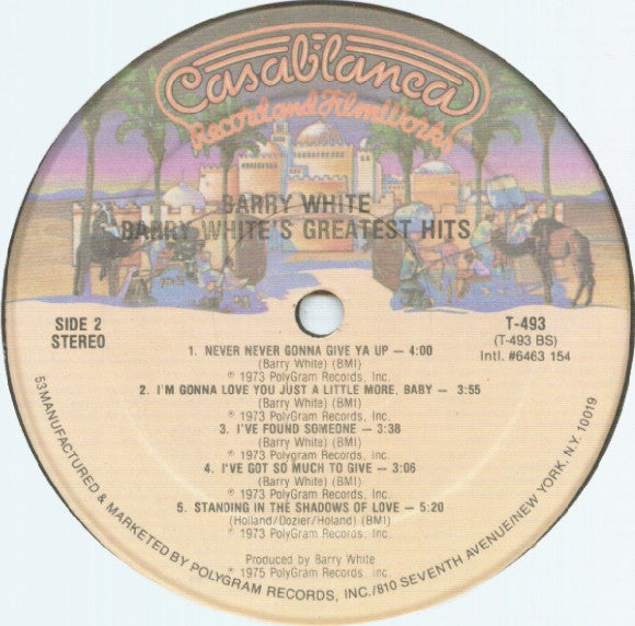 Barry White : Barry White's Greatest Hits (LP, Comp, RE)