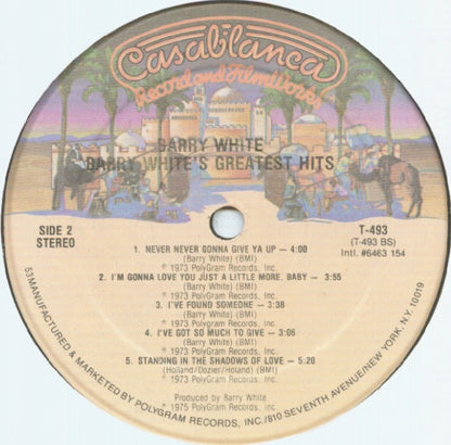 Barry White : Barry White's Greatest Hits (LP, Comp, RE)
