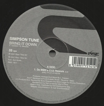 Simpson Tune : Bring It Down (2x12")