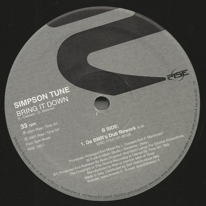 Simpson Tune : Bring It Down (2x12")