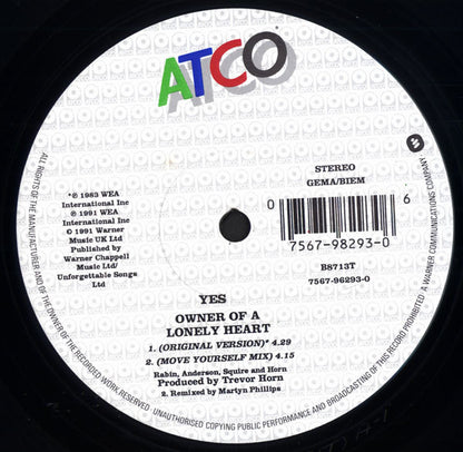 Yes : Owner Of A Lonely Heart (12")