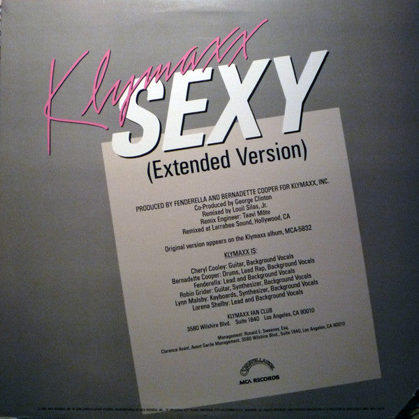 Klymaxx : Sexy (12" Version) (12", Glo)