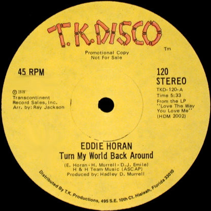 Eddie Horan : Turn My World Back Around / The Dancer (12", Promo)