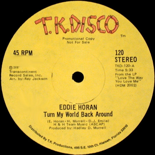 Eddie Horan : Turn My World Back Around / The Dancer (12", Promo)
