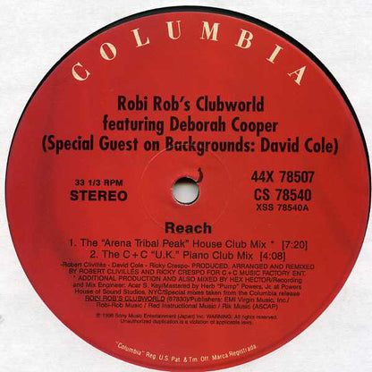 Robi Rob's Clubworld Featuring Deborah Cooper : Reach / Mi Gente Latina (2x12")
